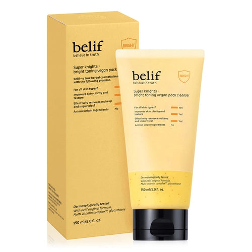 belif Super Knights Bright Toning Vegan Pack Cleanser 150ml