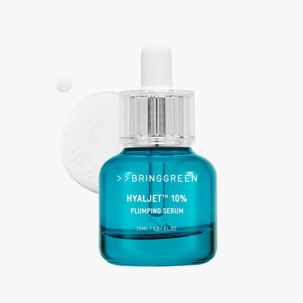 BRINGGREEN Hyaljet 10% Plumping Serum – Korean vegan serum with bamboo-derived hyaluronic acid for deep hydration, plumping, and moisture barrier support.