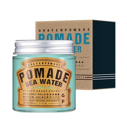Jar of Grafenpomade Pomade Sea Water with packaging on a white background