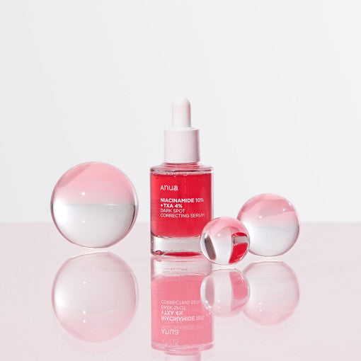 Anua Niacinamide 10% + TXA 4% dark spot correcting serum, a Korean skincare product to brighten and hydrate skin while reducing pigmentation.