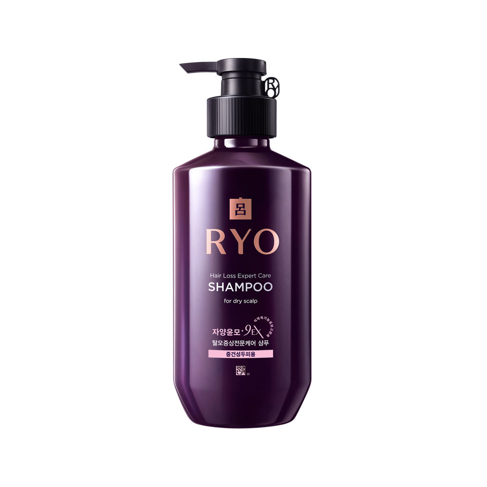 Ryo Hair Loss Care Shampoo bottle for normal and dry scalp, 400ml, herbal hydration formula