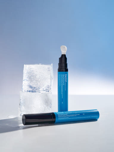 belif Aqua Bomb Eye Gel in light blue jar on white background