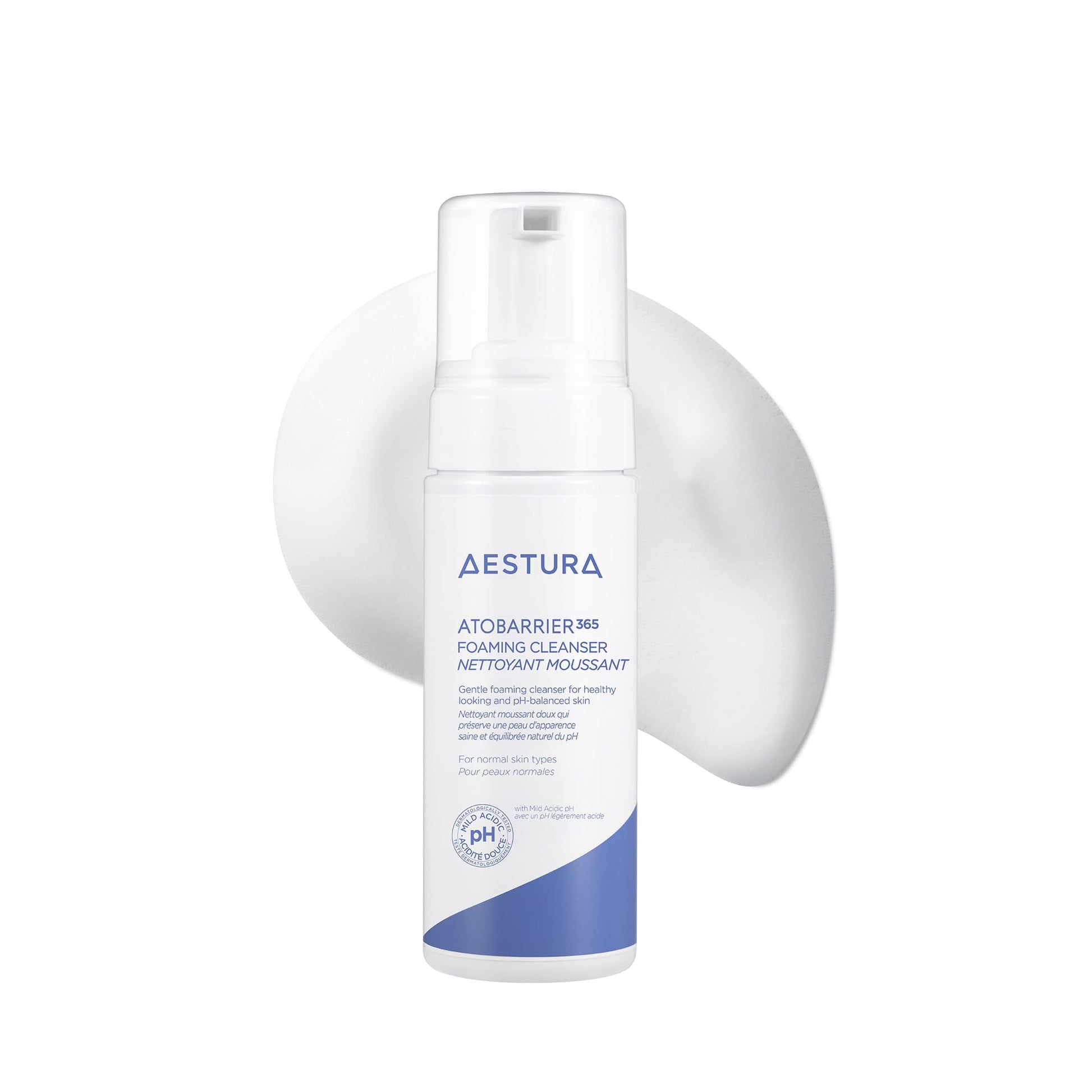 AESTURA Atobarrier 365 Bubble Cleanser in a 150ml pump bottle for gentle, pH-balanced cleansing.