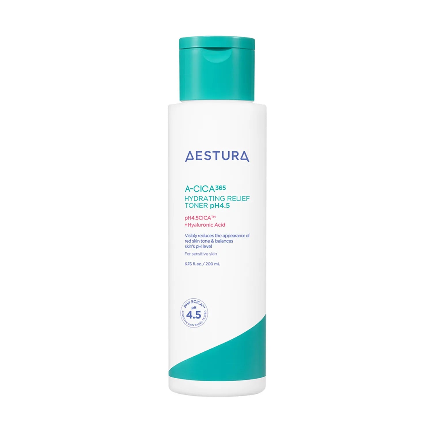 AESTURA A-CICA 365 Hydrating Relief Toner in a 200ml bottle for soothing hydration and gentle exfoliation.