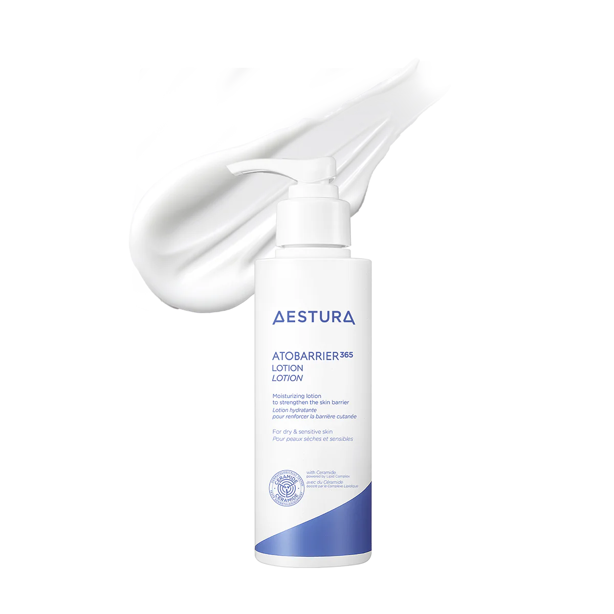 AESTURA Atobarrier 365 Lotion in a 150ml bottle for lightweight hydration and barrier care.