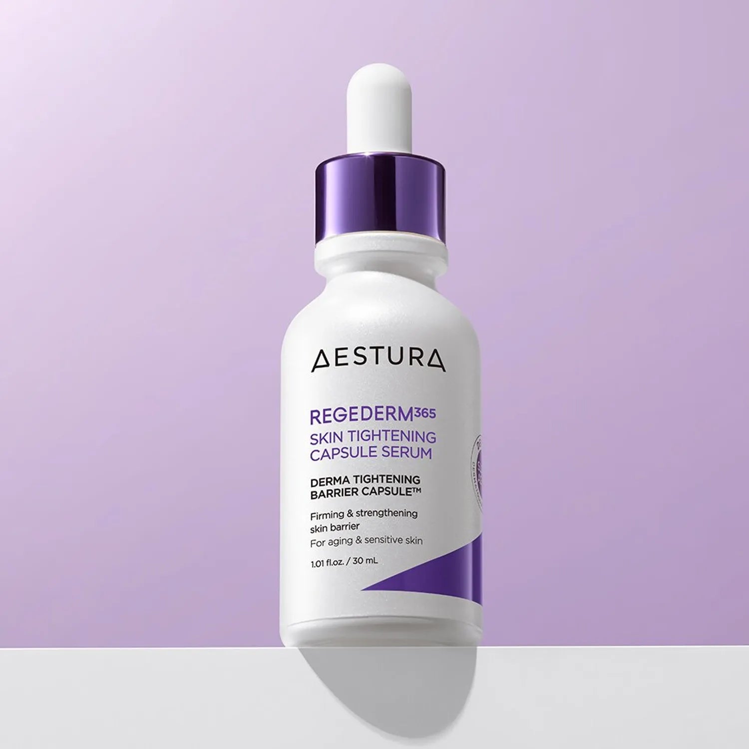 AESTURA Regederm 365 Skin Tightening Capsule Serum in a 30ml bottle for pore care, elasticity, and anti-aging support.