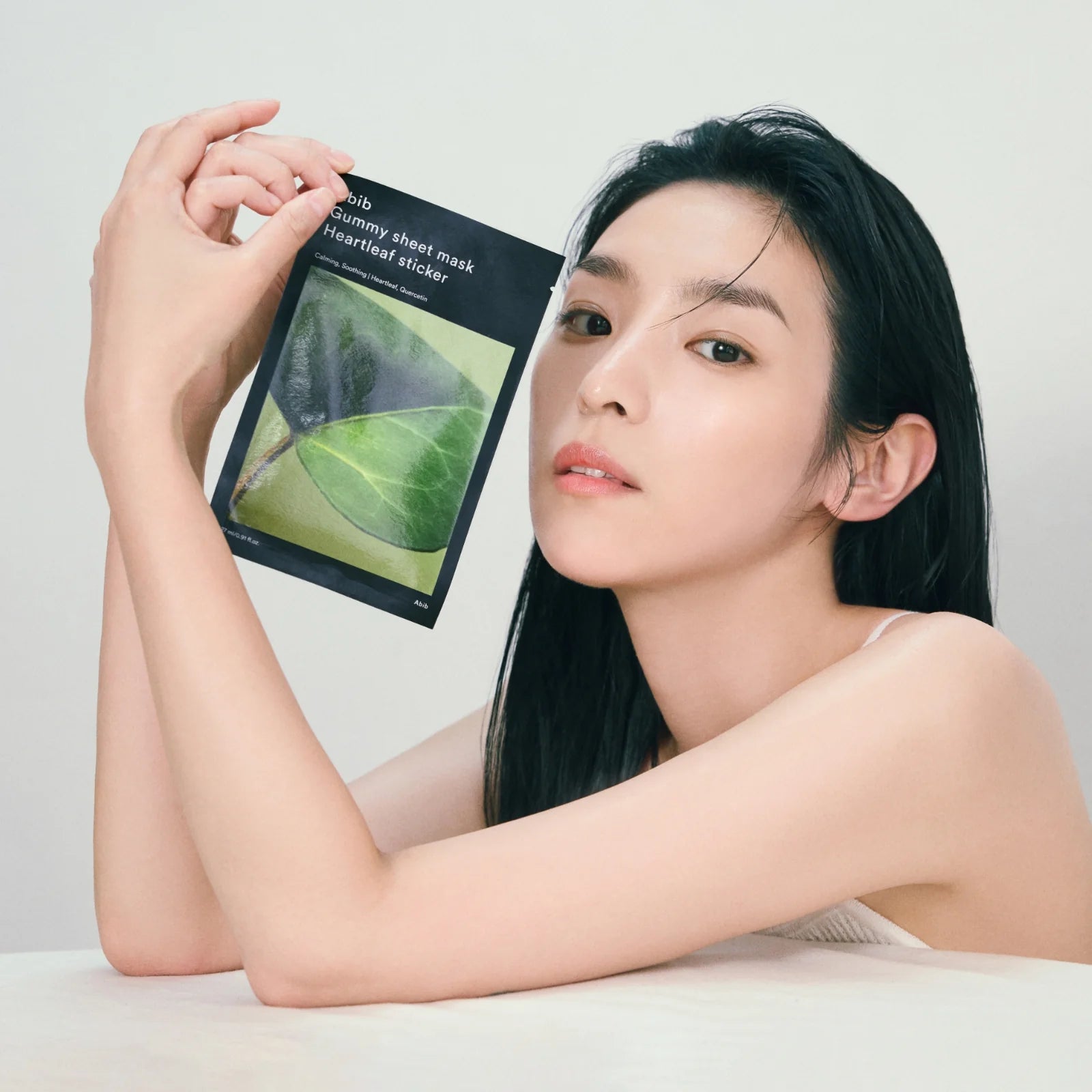 Abib Gummibärchen-Tuchmaske mit Herzblatt-Aufkleber, 27 ml x 10 Stück