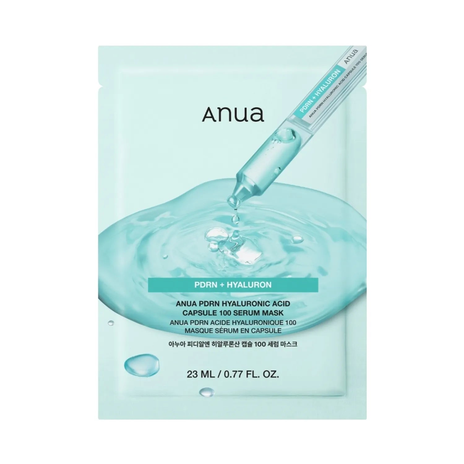 Anua PDRN Hyaluronic Acid Capsule 100 Serum Mask Sheet – Korean skincare sheet mask for glowing, deeply hydrated skin.