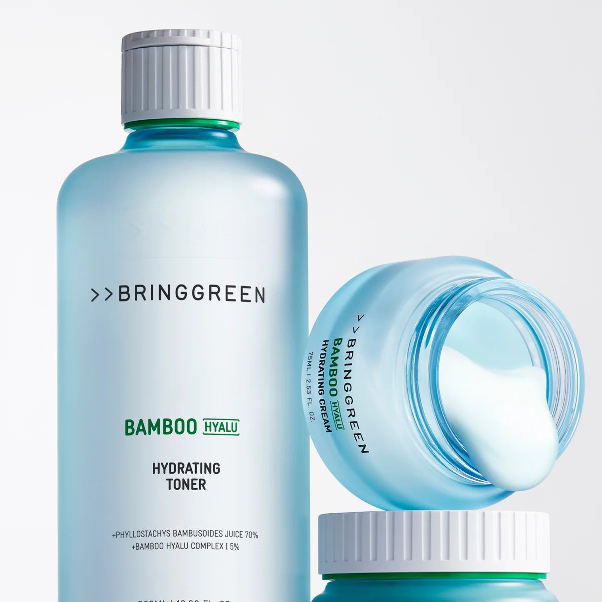 BRINGGREEN Bamboo Hyalu Hydrating Toner – Korean toner with 5% bamboo hyalucomplex, hyaluronic acid, and bamboo sap for deep hydration and skin barrier support.