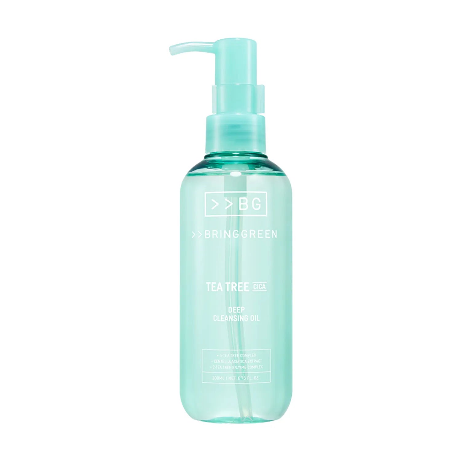 BRINGGREEN Tea Tree Cica Deep Cleansing Oil – Korean lightweight oil cleanser with fermented tea tree, Cica, and enzymes for pore care and sensitive skin.
