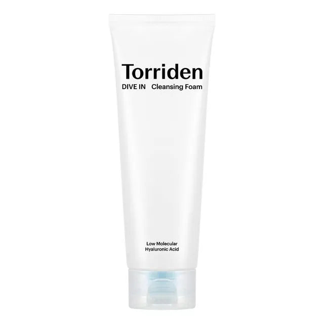 Torriden cleansing foam tube on a white background