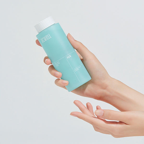 Acwell Real Aqua Balancing Toner in a sleek, clear-blue bottle with watery, fast-absorbing texture