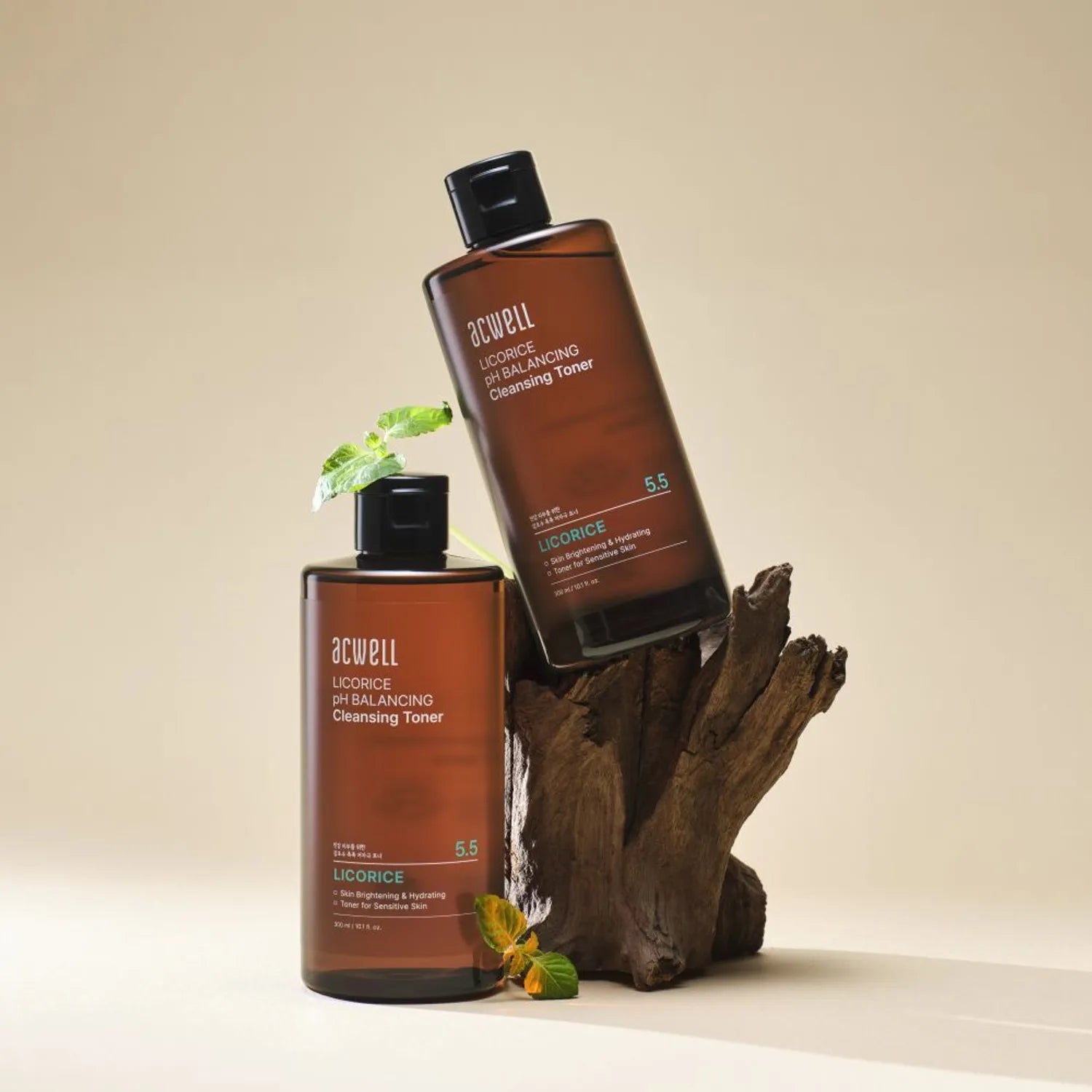 Tónico limpiador equilibrante de pH con regaliz de Acwell, 300 ml