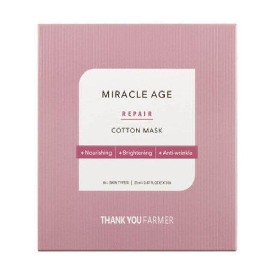 THANK YOU FARMER Miracle Age Repair Cotton Mask 25ml X 5