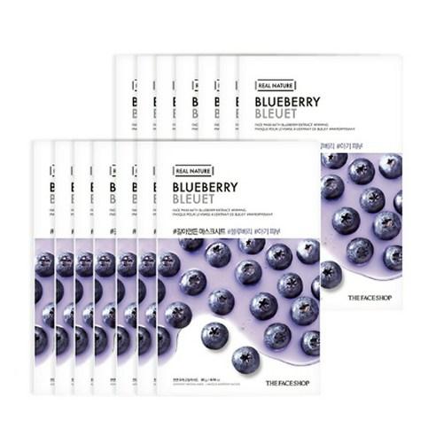 THE FACE SHOP REAL NATURE Face Mask #Blueberry x 10