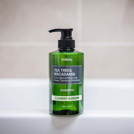 KUNDAL TEA TREE&MACADAMIA Pure Natural Balancing Deep Cleansing Shampoo 500ml #CHERRY BLOSSOM