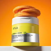 Anua Vitamin C+Niacin Blemish Tone-Up Pad – Korean skincare brightening exfoliating pad for dull, uneven skin.
