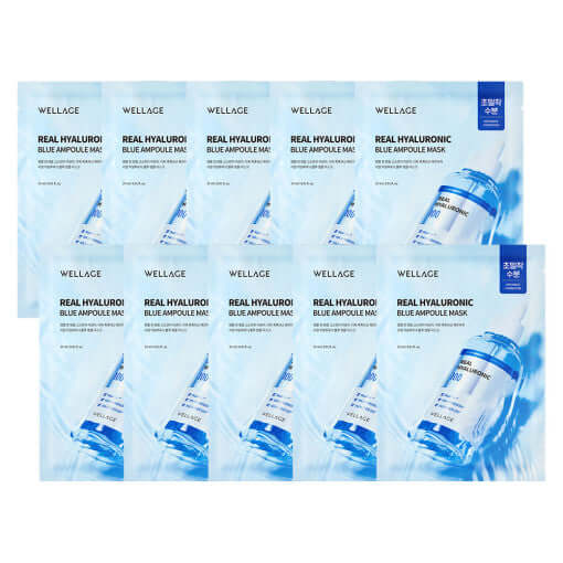 WELLAGE Real Hyaluronic Blue Ampoule Mask Sheet 27ml X 10