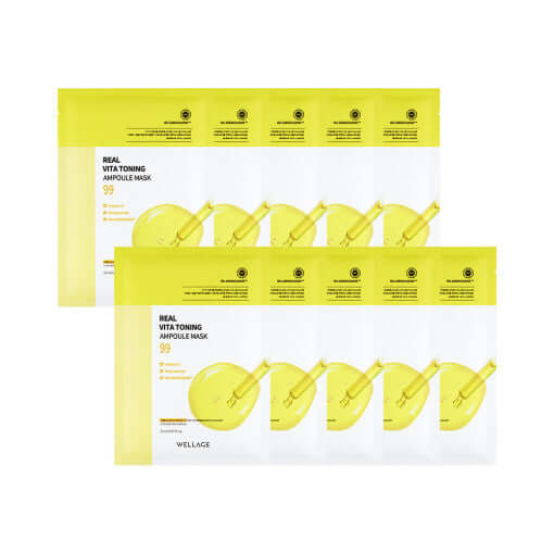 WELLAGE Real Vita Toning Ampoule Mask Sheet 20ml X 10