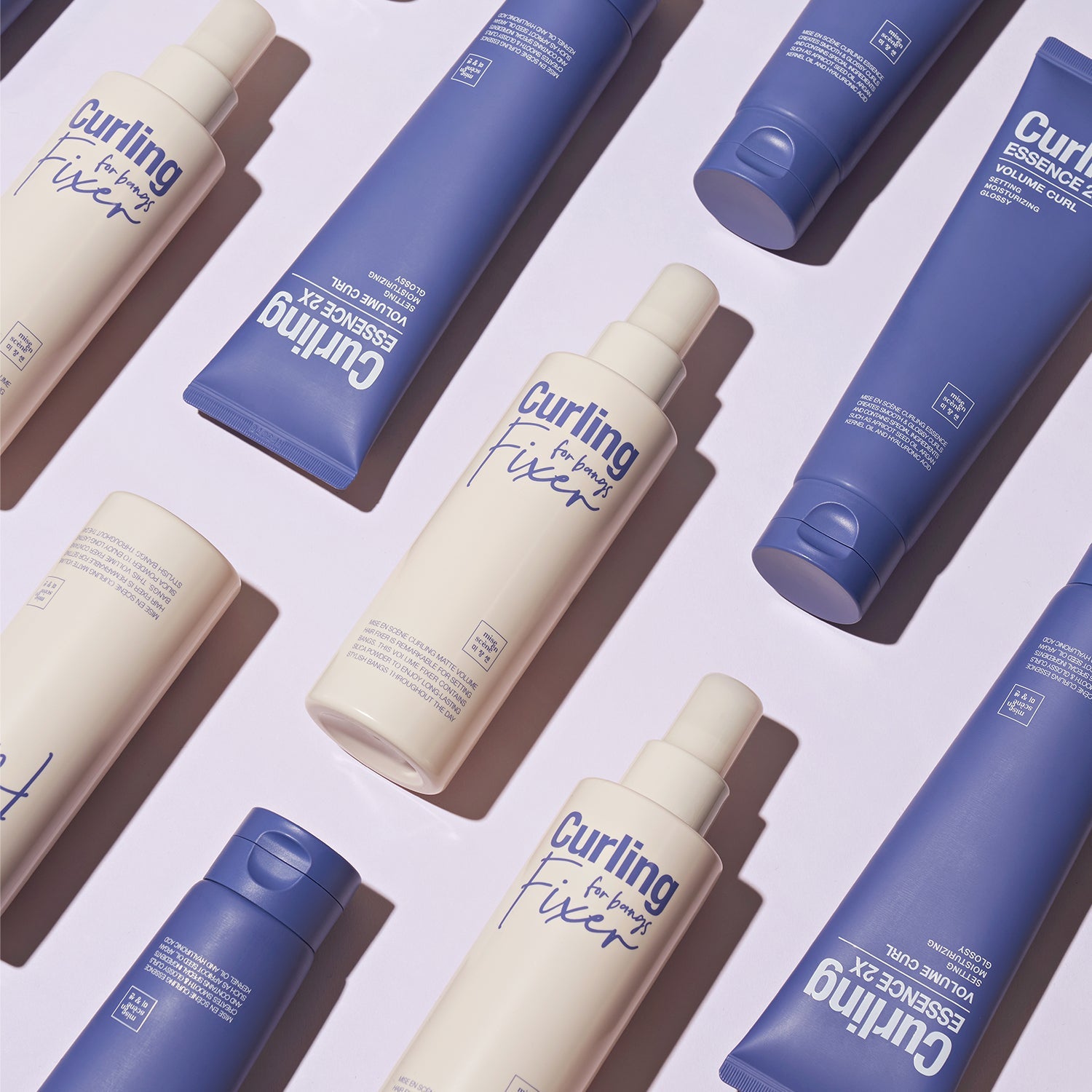 Lightweight fringe volume fixer spray designed for oil control and matte, airy bangs