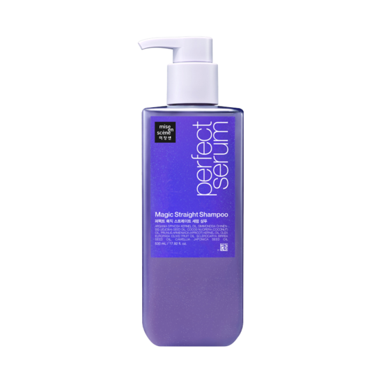 Large 530ml bottle of Mise-en-scène Magic Straight Shampoo for frizz-prone, straight-styled hair
