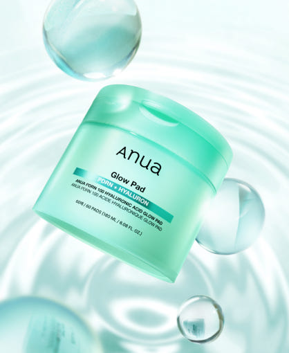 Anua PDRN 100 Hyaluronic Acid Glow Pad – jumbo K-beauty toner pad with collagen, peptides, and PDRN to hydrate, firm, and brighten the skin.