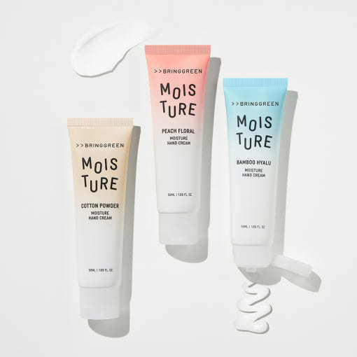BRINGGREEN Moisture Hand Cream – Korean vegan hand cream with ceramide, hyaluronic acid, squalane, and shea butter for non-sticky, lasting hydration.